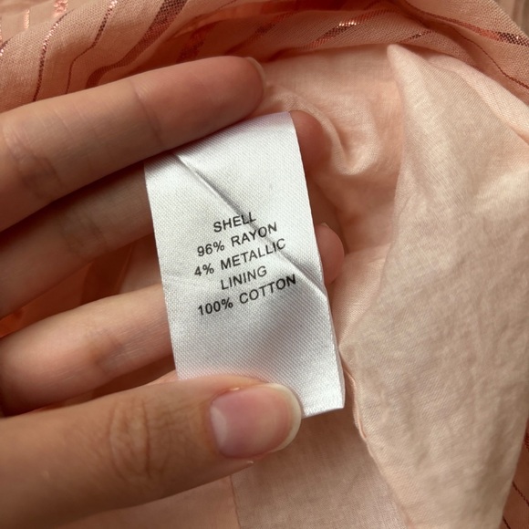 Anna Cate Flirty Ruffle Hemline Metallic Stripe V-Neck Shift Dress - Picture 10 of 13